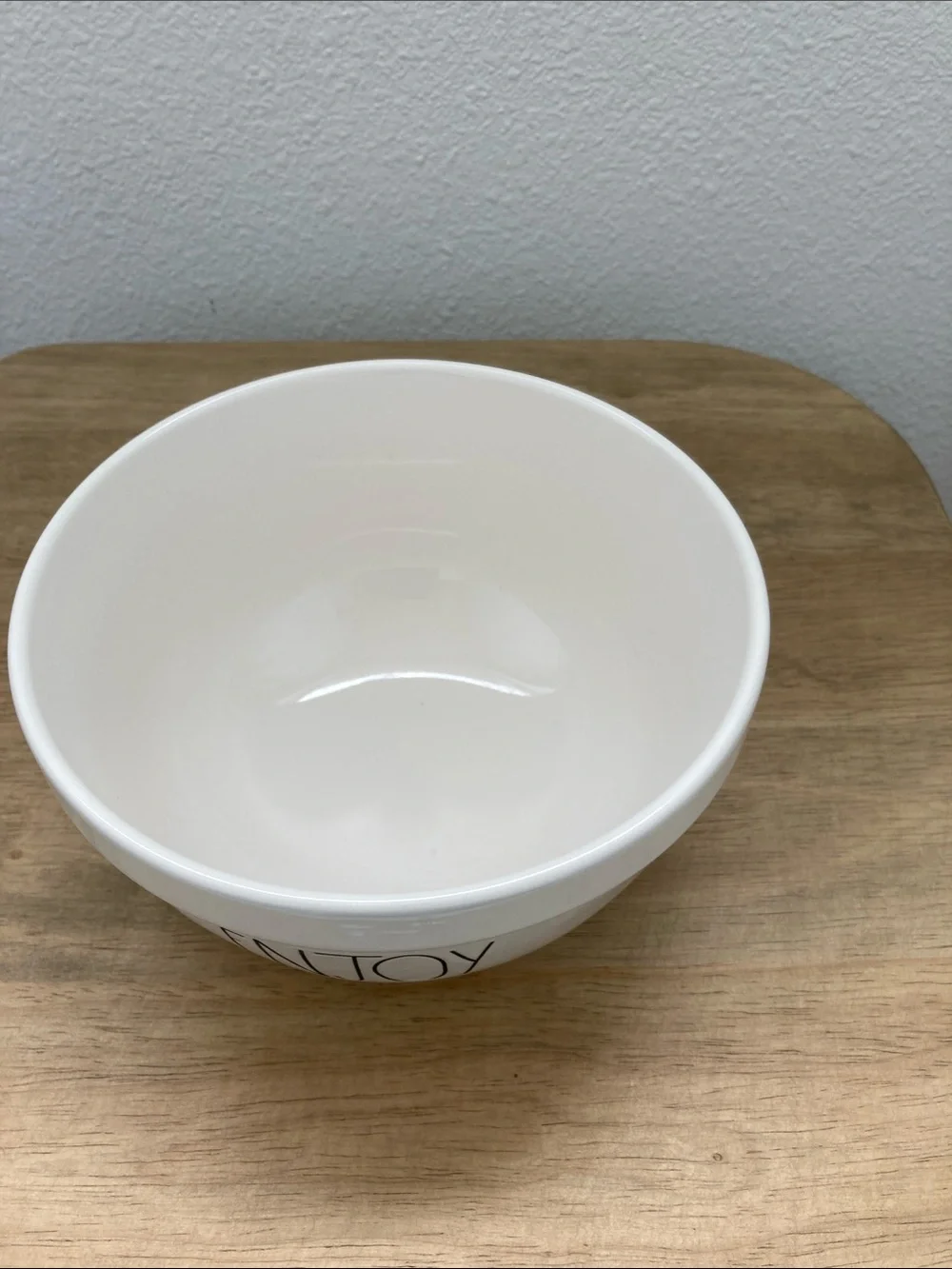 SALE! 50% Off NWOT RAR DUNN White Ceramic Bowls CRUNCH BAKE ENJOY set of 3